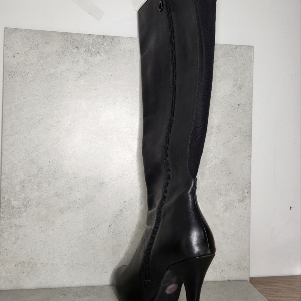 Black leather boots Rebelde inspired platform black boots metoo brand